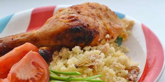 Oven baked chicken with couscous