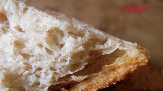 Pane di segale e grano senza impastare