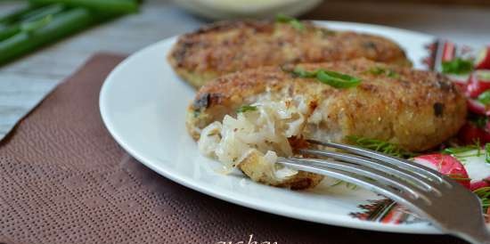 Cotolette di cavolo cappuccio con riso e uovo di semi di lino (magro)