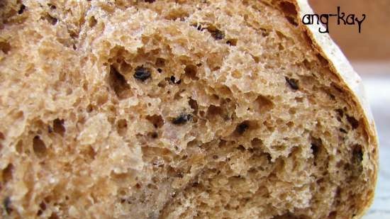 Pane di segale con chicchi di caffè