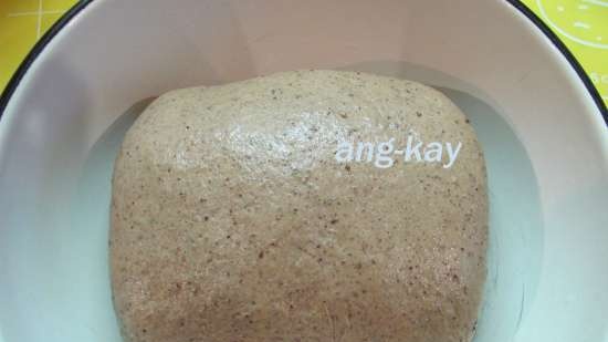 Madilim na tinapay na may dalawang sourdoughs