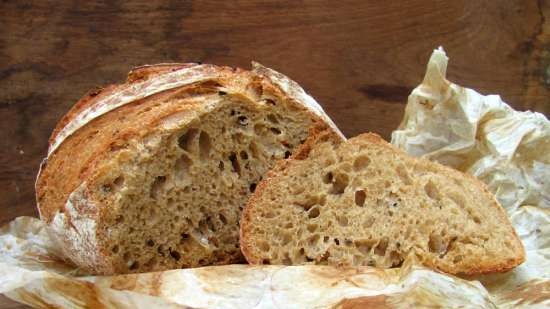 Pane lievitato liquido con melanzane secche