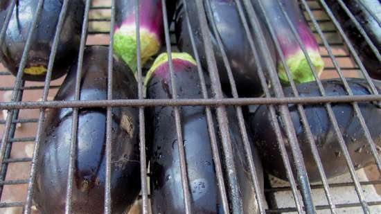 Conservación de verduras a la plancha sin sal y vinagre para caviar de berenjena con humo