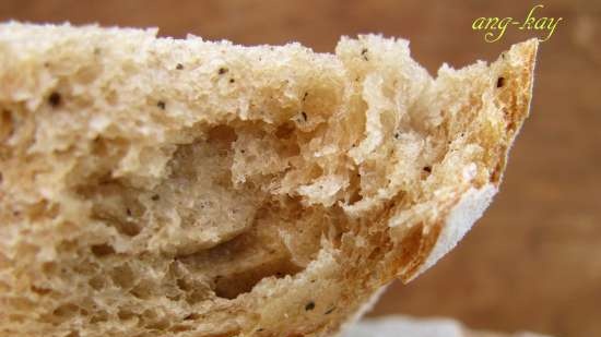 Wheat-rye bread with coffee and pepper