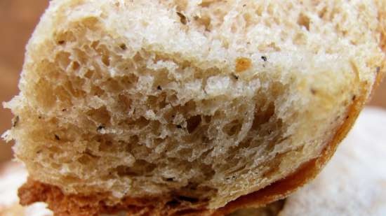 Wheat-rye bread with coffee and pepper