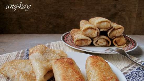 Panqueques con leche de arroz rellenos de arroz (magro)