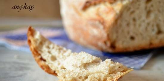 Pane a lievitazione naturale con carta da parati di segale e farina di farro