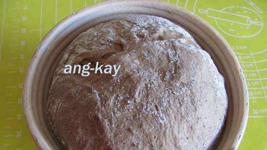 Madilim na tinapay na may dalawang sourdoughs