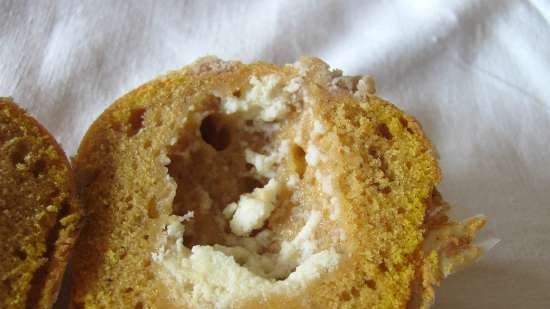 Muffin alla zucca con ripieno di cagliata