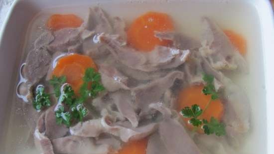 Jellied chicken ventricles