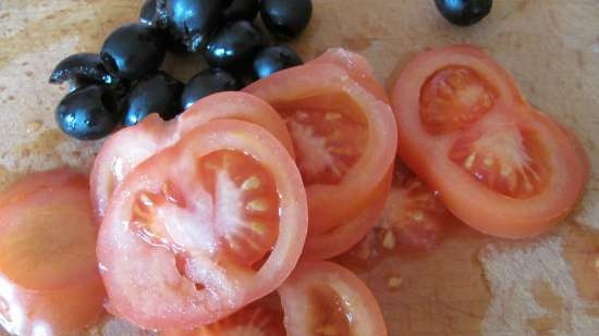 Magere pizza met ingelegde tofu