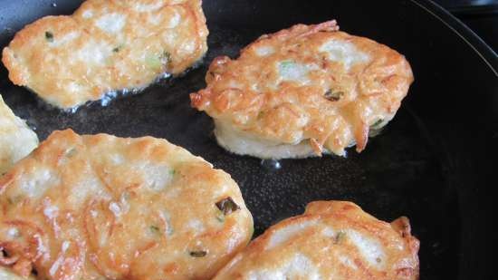 Lean Yeast Potato Pancakes with Green Onions