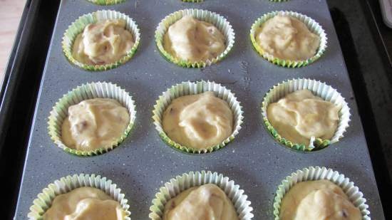 Muffin alla banana con noci