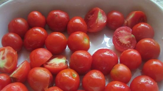 Espaguetis con tomates al horno (magros)