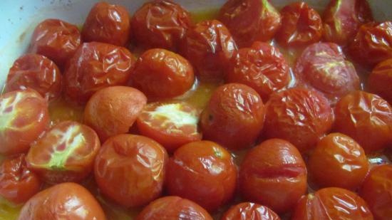 Espaguetis con tomates al horno (magros)