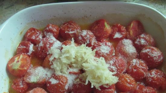 Espaguetis con tomates al horno (magros)