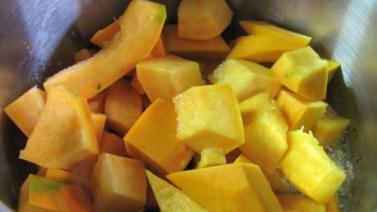 Pasta magra con zucca e curry