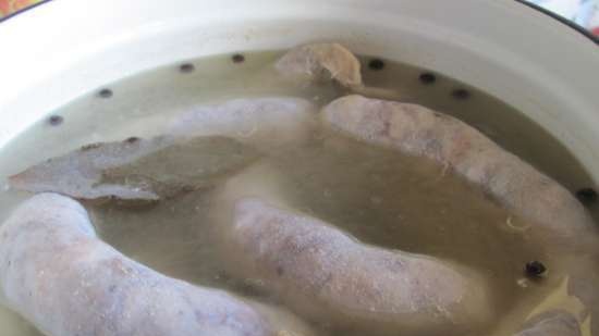 Homemade fried sausage based on Donbasskaya sausage