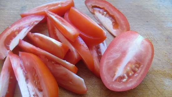 Chutney salad with sun-dried bananas (lean, vegetarian)