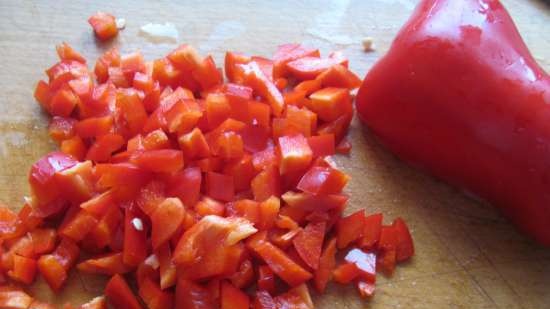 Caballa rellena de verduras y cuscús (opción magra y no magra)