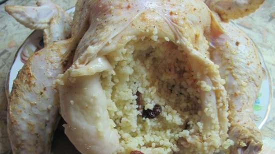 Oven baked chicken with couscous