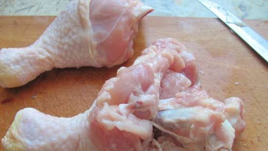 Chicken drumsticks stuffed with liver