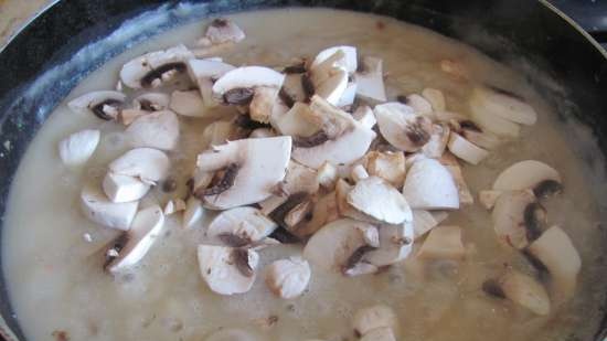 Tofu with mushroom sauce (lean, vegetarian)