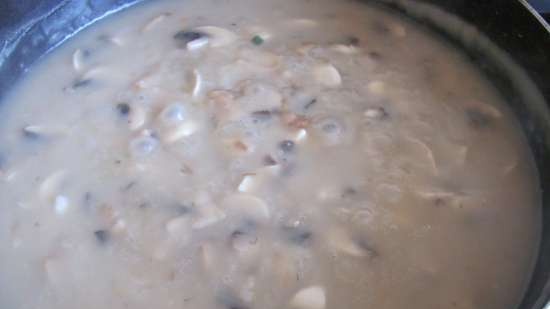 Tofu with mushroom sauce (lean, vegetarian)