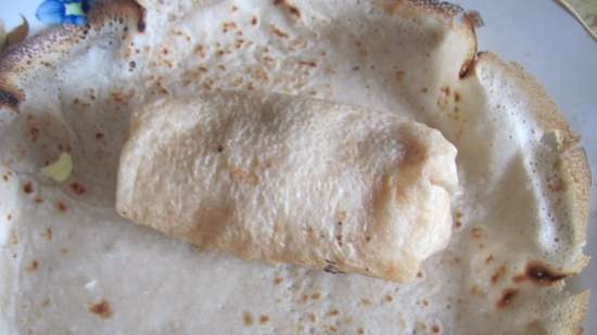 Frittelle magre al latte d'avena con patate e funghi