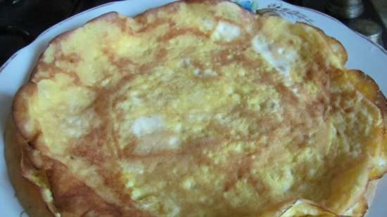 Egg pancakes and zucchini salad