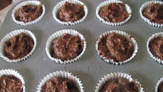 Muffins de chocolate con calabacín