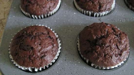 Muffins de chocolate con calabacín