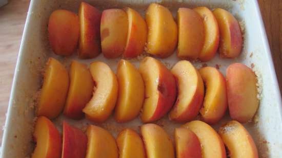 Clafoutis with peaches and star anise