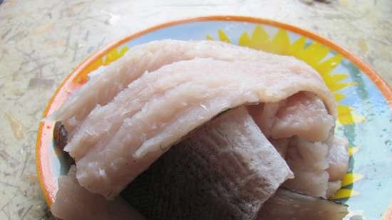 Hake fillet on an apple cushion