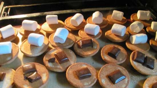 Bananenkoekjes met chocolade en marshmallows