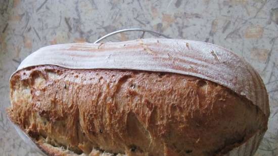 Pane di fattoria con pasta vecchia