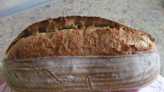 Farm bread with old dough