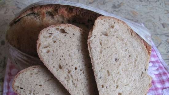 Farm bread with old dough