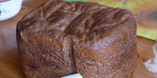 Classic rye homemade bread in a bread maker