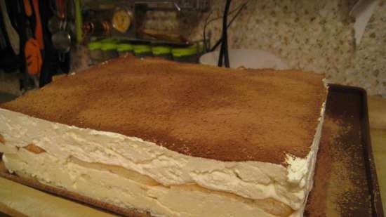 Sponge cake Savoyardi (batay sa Tiramisu)