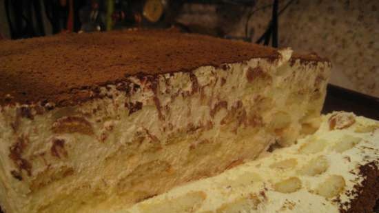 Sponge cake Savoyardi (batay sa Tiramisu)