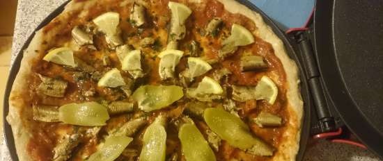 Pizza na may sprats