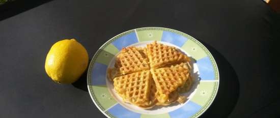 Ang patatas at squash waffle sa isang Jardeko waffle iron