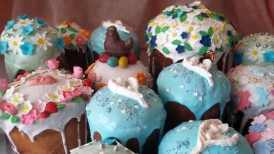 Examples of decorating Easter cakes and Easter