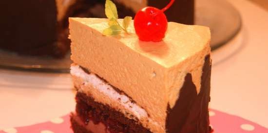 Caramel cake in chocolate