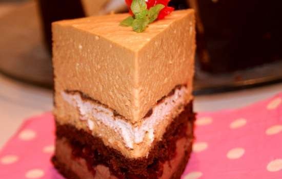 Caramel cake in chocolate