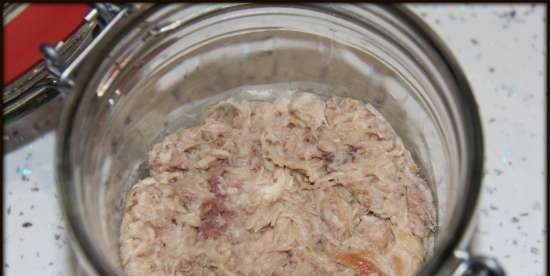 Riyette (fr. Rillette) from rabbit (multicooker Brand 37501)