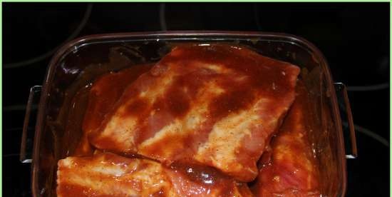 Glazed Canadian pork ribs