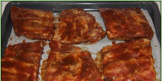 Glazed Canadian pork ribs