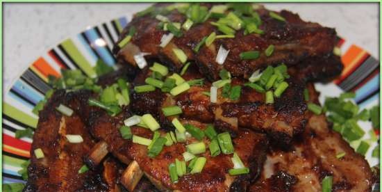 Glazed Canadian pork ribs